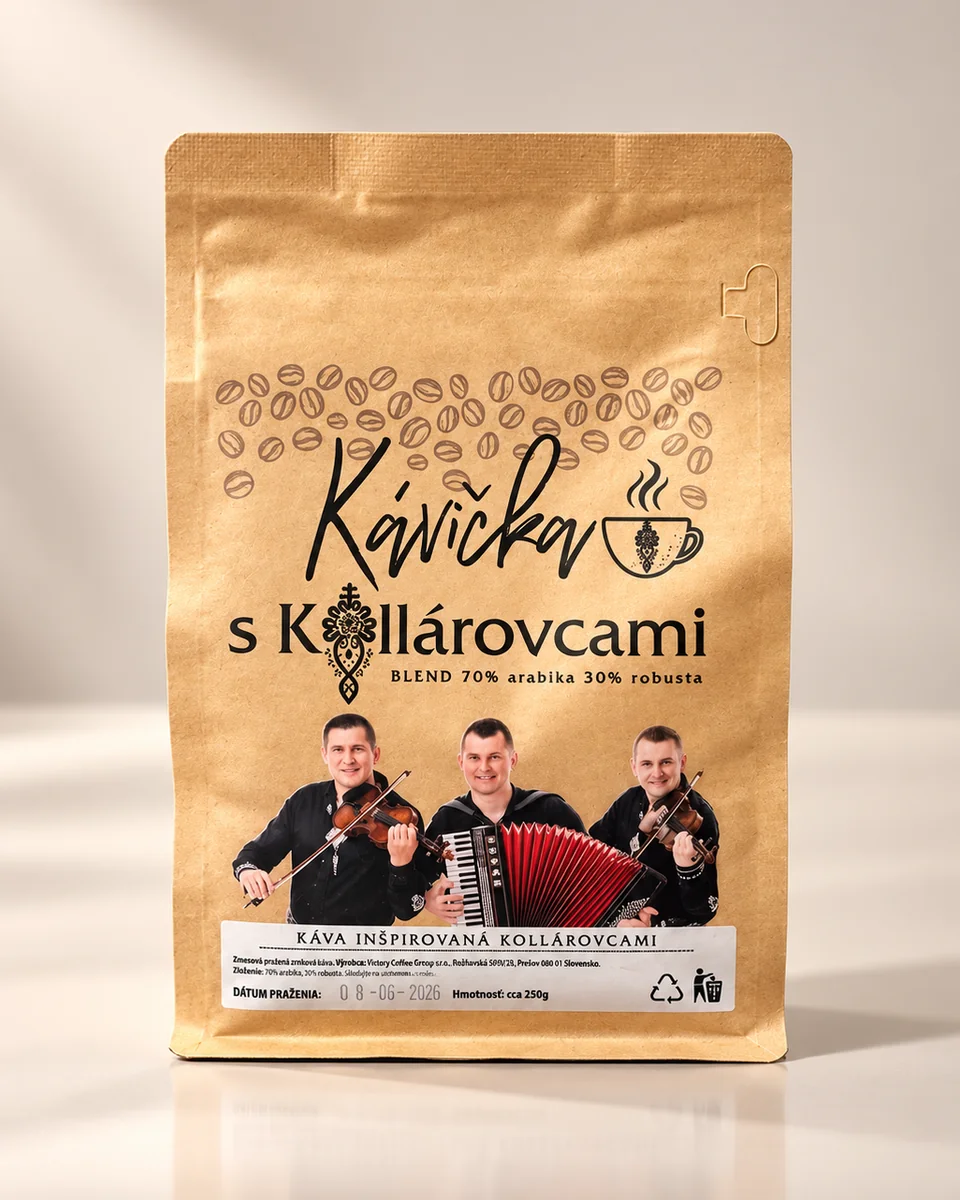Balík kávy s farebnou potlačou priamo na obale
